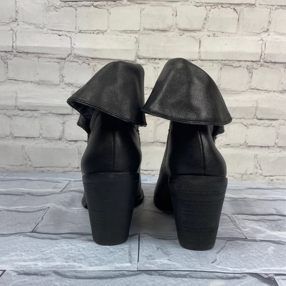 Lucky Brand Ethann foldover shaft black ankle leather booties size 8.5 - Picture 5 of 11